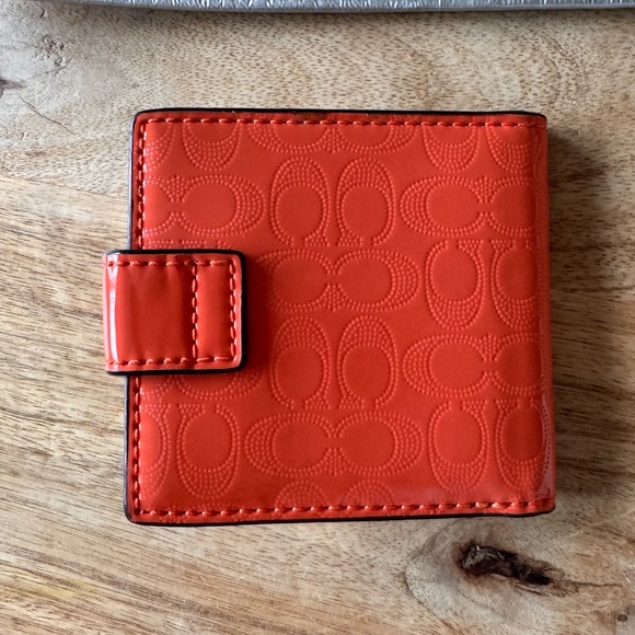 Coach Ultra Slim Pouch and Compact Mirror | Multi-Color and Orange | OS - Picture 4 of 7